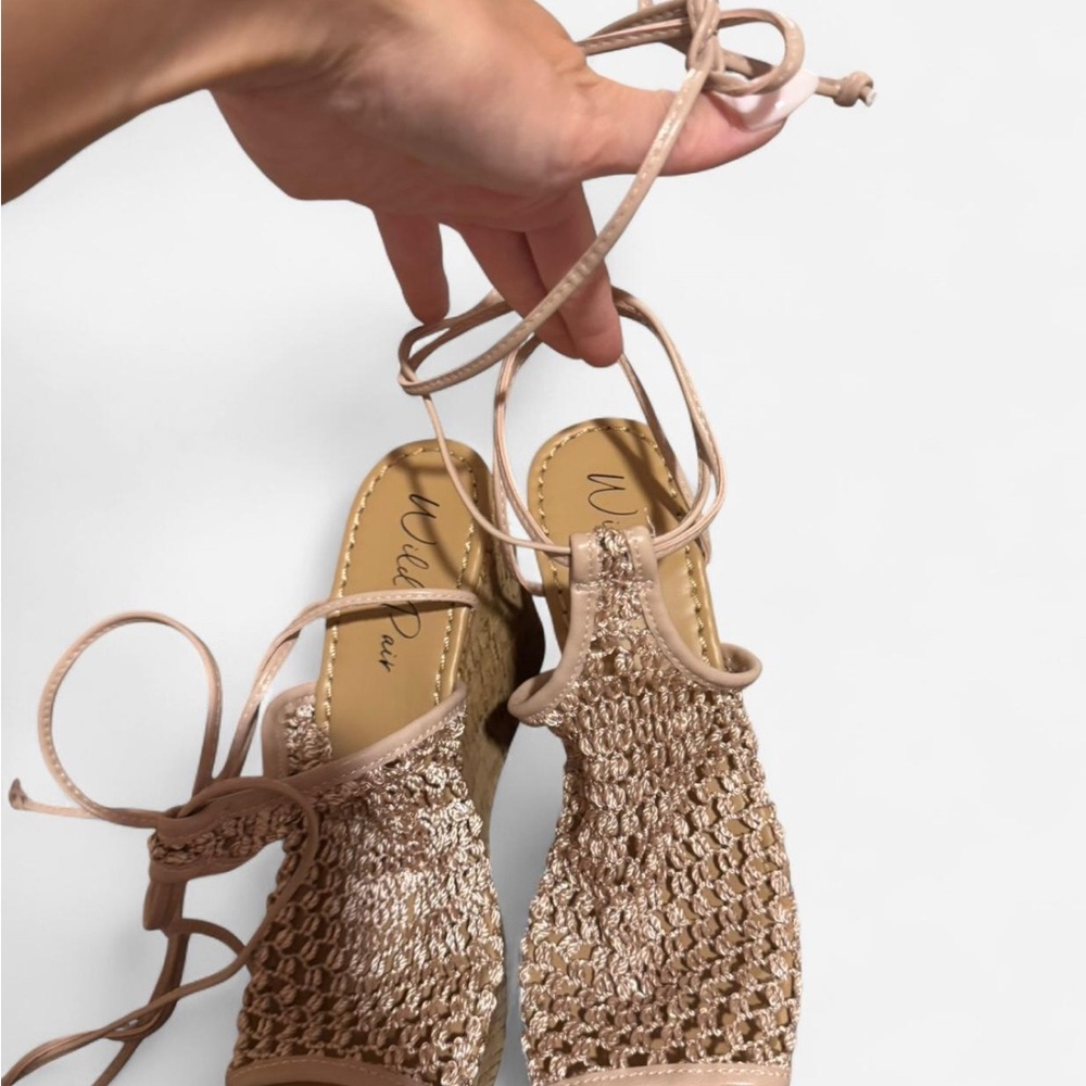Wild Pair Beige Wedge Sandals